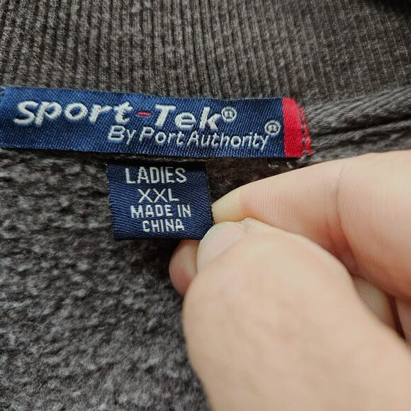 Sport Tech Womens Sweatshirt Gray Size XXL Cotton Blend 1/2 Zip Pullover Pockets - Picture 7 of 16